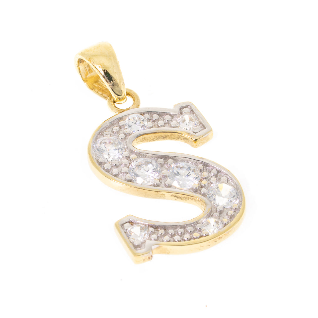 Preowned 9ct Cubic Zirconia Letter S Pendant