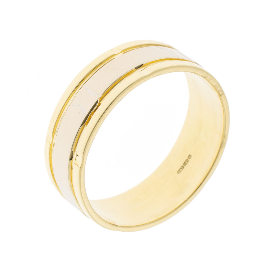 Pre Owned 14ct 2 Colour Wedding Ring