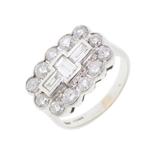 Pre Owned 18ct Gold Cluster Diamond Ring