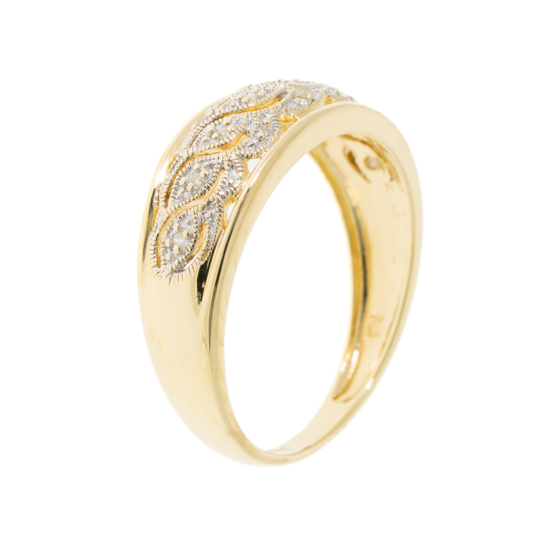 Pre Owned 9ct Gold Diamond Fancy Ring