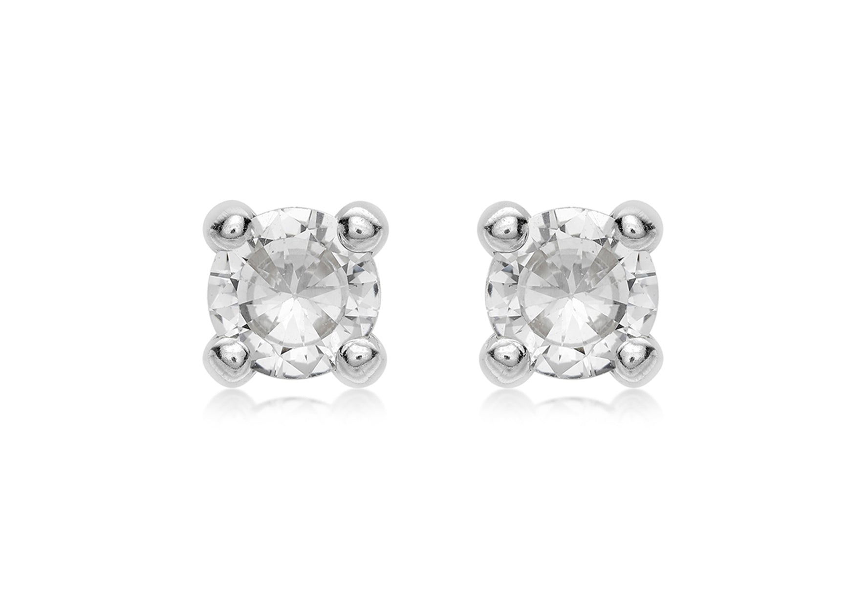 9ct White Gold Cubic Zirconia Stud Earrings 5591862