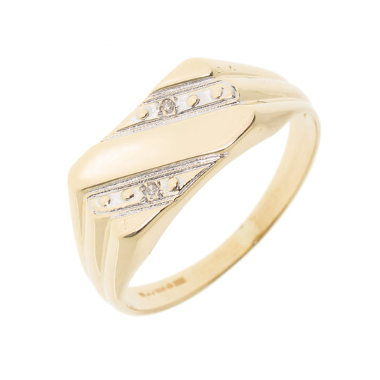 Pre Owned 9ct Gold Fancy Diamond Set Ring