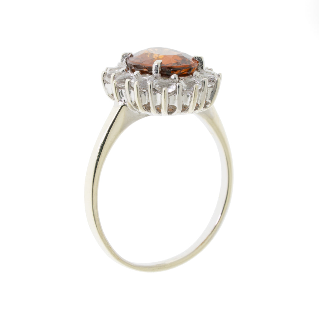 Pre Owned 9ct White Gold Oval Citrine Ring