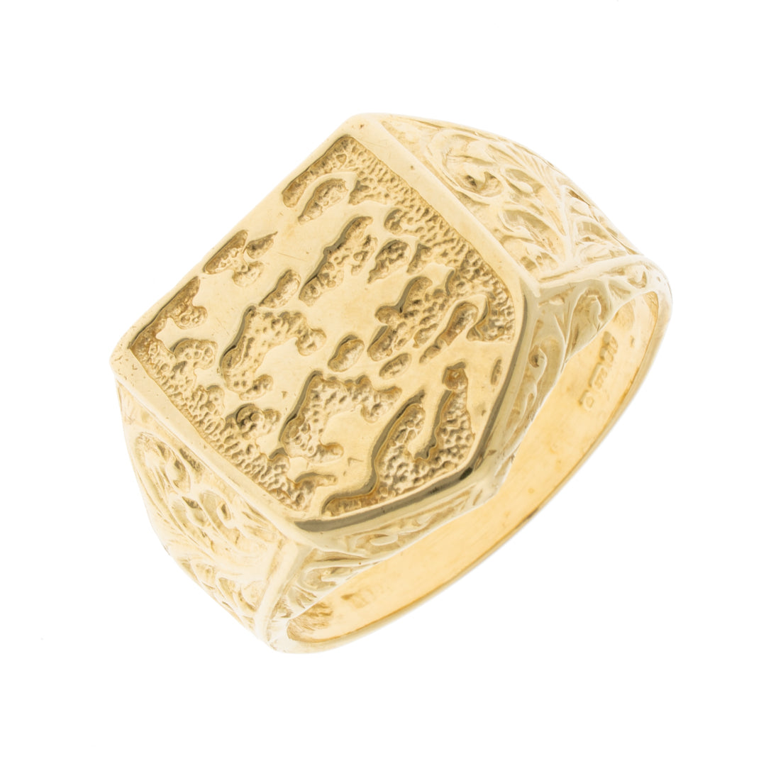 Pre-owned 9ct Gold Three Lions Ring