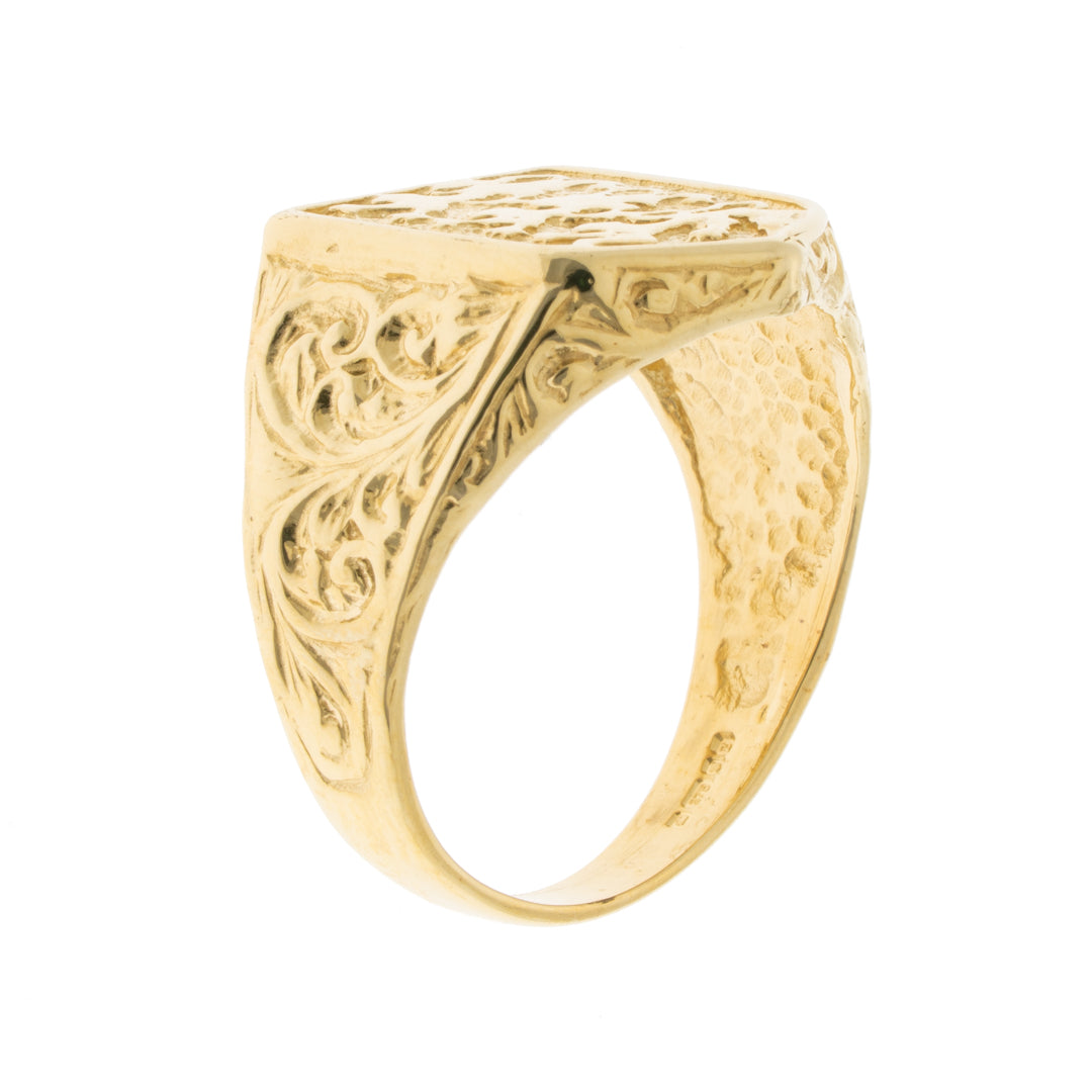 Pre-owned 9ct Gold Three Lions Ring