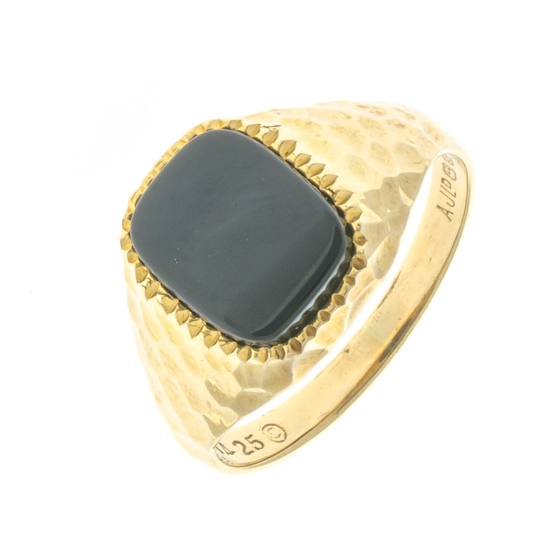 Pre Owned 9ct Gold Onyx Ring