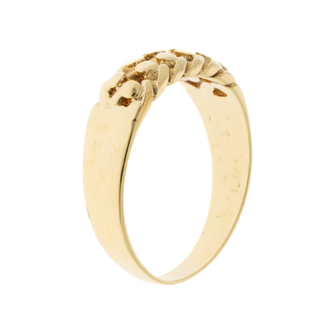Pre Owned 9ct Gold Curb & Shot Ring
