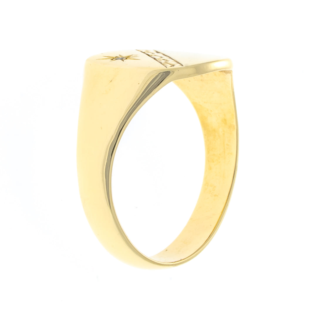 Pre Owned 9ct Gold Diamond Signet Ring