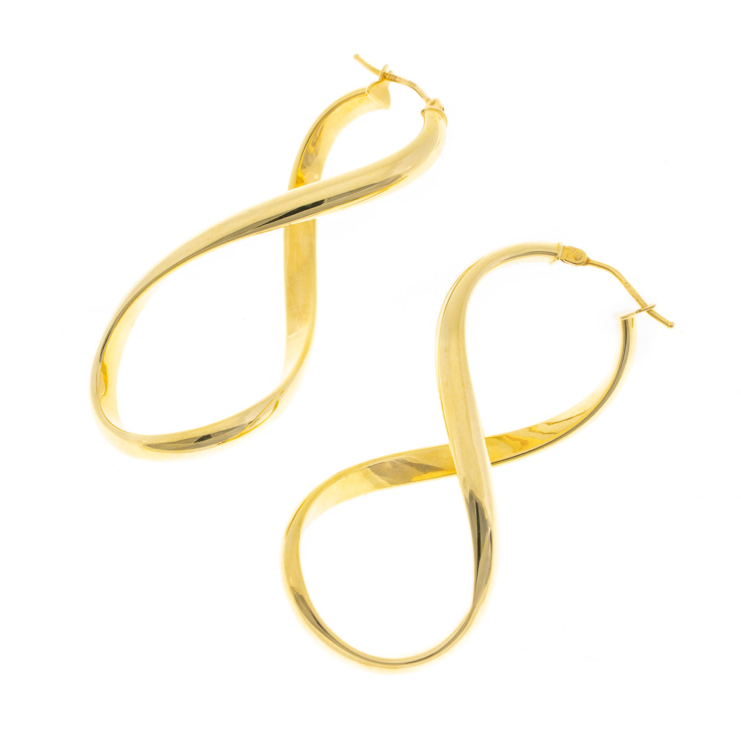 Preowned 9ct Gold Figure of Eight Earrings