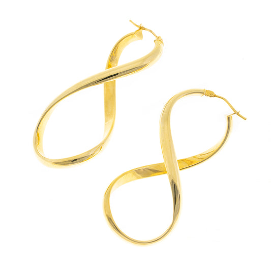 Preowned 9ct Gold Figure of Eight Earrings