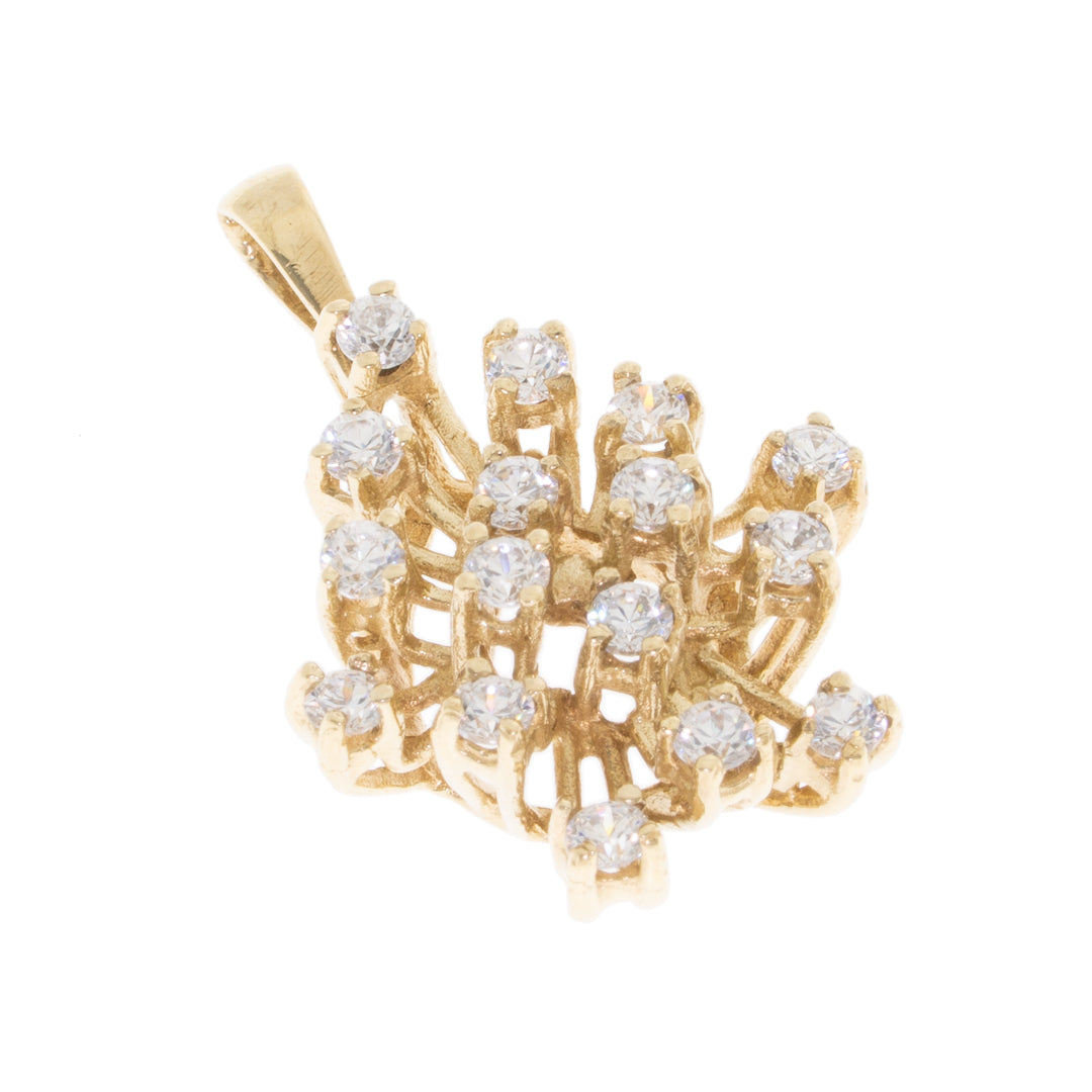 Pre Owned 9ct Gold Cubic Zirconia Pendant