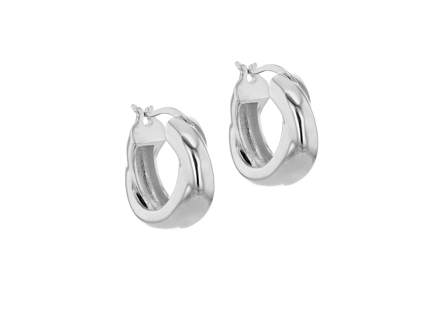 Sterling Silver Chunky Twist Hoop Earrings
