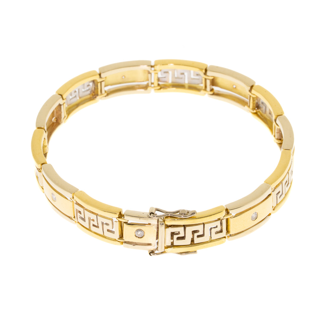 Preowned 18ct Gold Diamond Set 2 Tone Bracelet