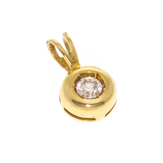 Pre Owned 18ct Gold Diamond Solitaire Pendant