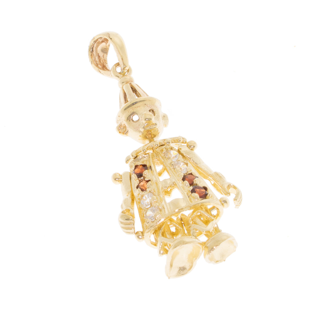 Pre Owned 9ct Gold Stone Set Clown Pendant