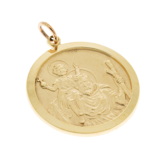 Pre Owned 9ct Gold St Christopher Pendant