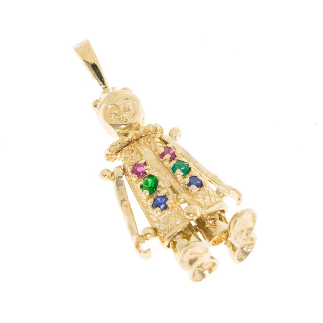 Pre Owned 9ct Gold Stone Set Clown Pendant