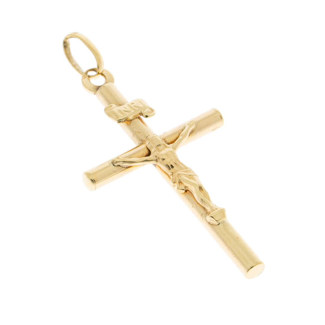 Pre Owned 9ct Gold Crucifix Pendant