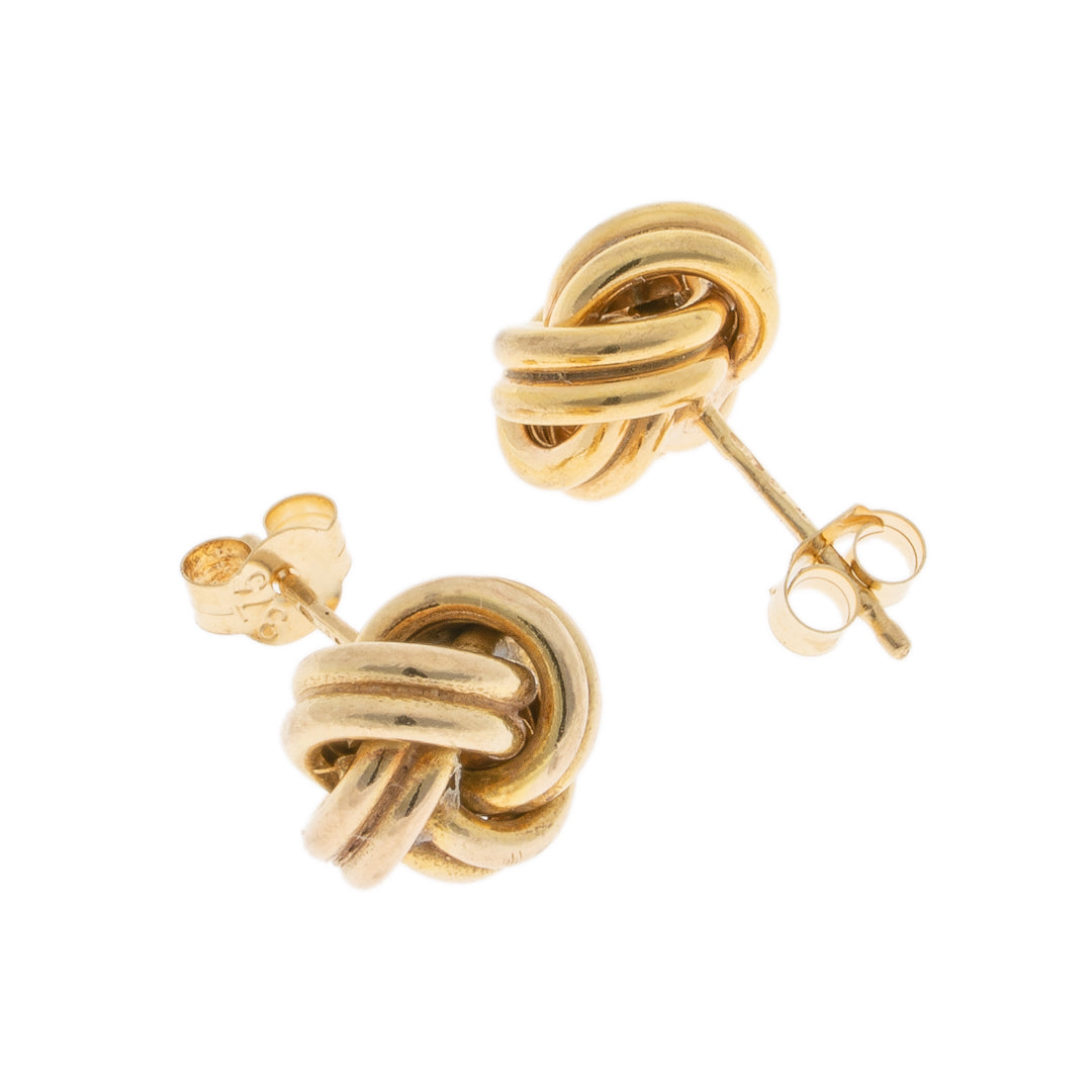 Pre Owned 9ct Gold Knot Earrings