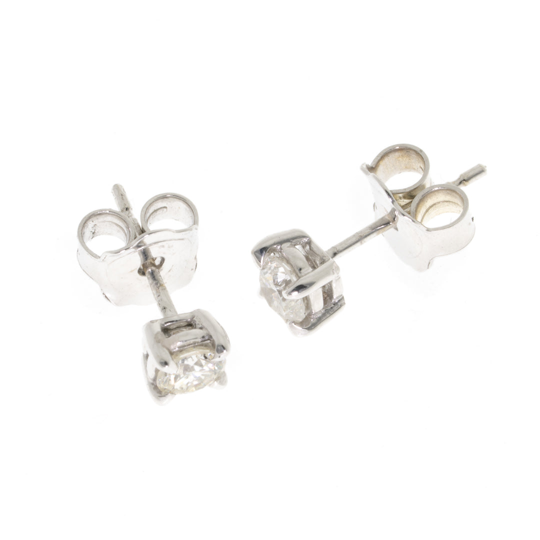 9ct White Gold 0.50pts Diamond Set Stud Earrings
