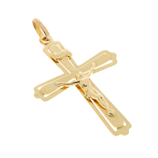 Pre Owned 9ct Gold Crucifix Pendant