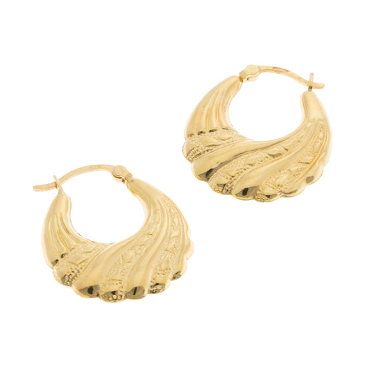 Pre-Owned 9ct Gold Fancy Creoles Hollow Earrings