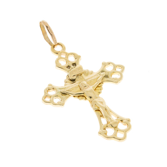 Pre Owned 9ct Gold Crucifix Pendant