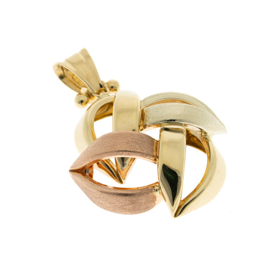 Pre Owned 9ct Tri Colour Fancy Pendant