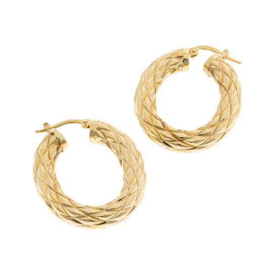 Pre-Owned 9ct Gold Twist Creole Earrings