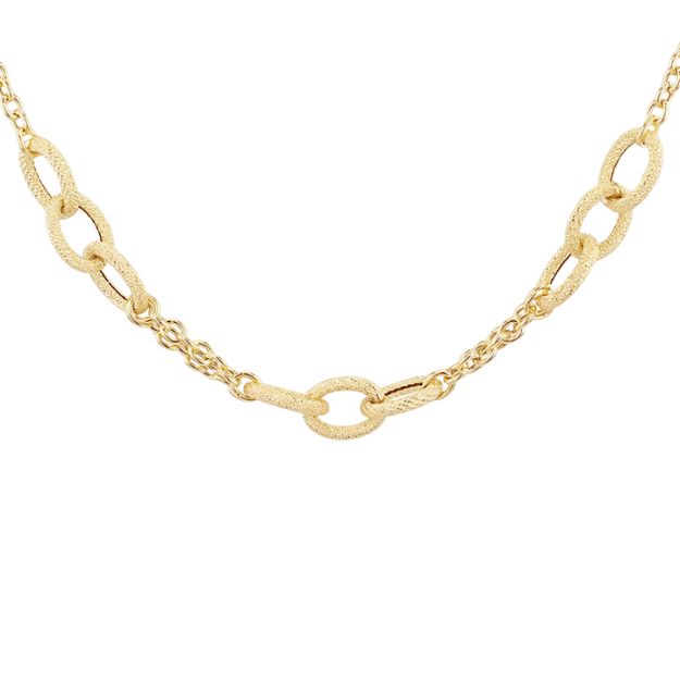 9ct Yellow Gold Twisted Links and Chain Centre Necklace