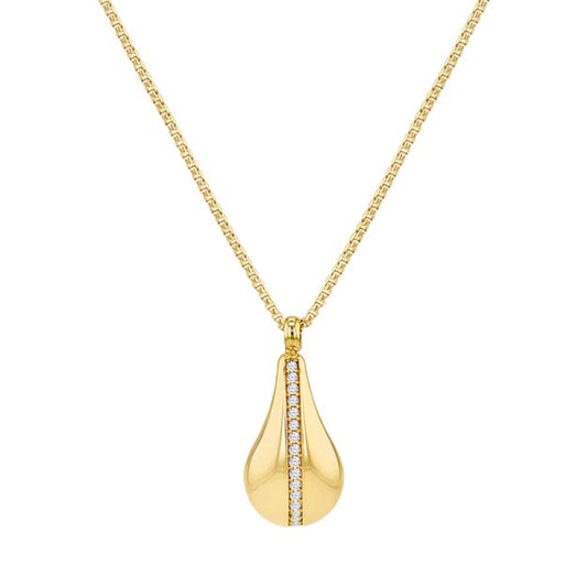 9ct Yellow Gold CZ Teardrop Adjustable Necklace