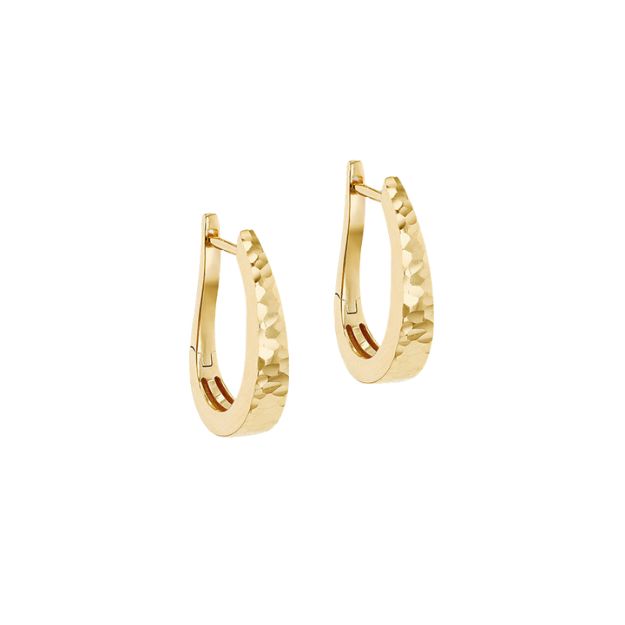 9ct Yellow Gold Diamond Cut Hoop Earrings 19mm 1.52.0018