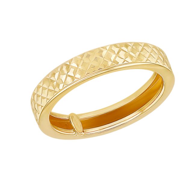 9ct Yellow Gold Diamond Cut Band Ring