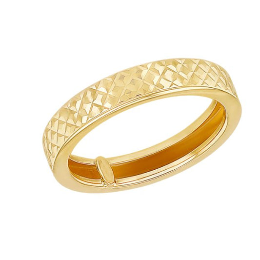 9ct Yellow Gold Diamond Cut Band Ring