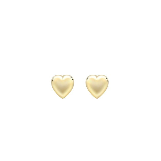 9ct Yellow Gold Heart  Stud Earring
