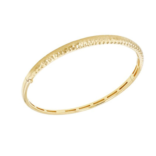 9ct Yellow Gold Diamond Cut Bangle