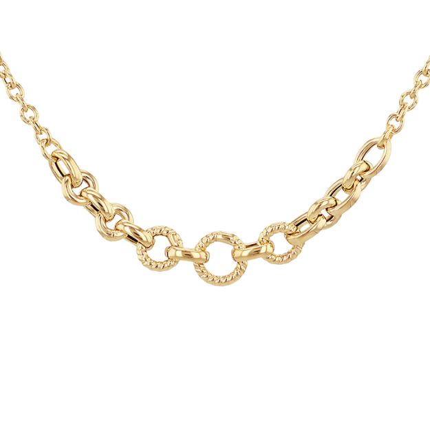 9ct Yellow Gold Twisted and Polished Ring Centre Necklace