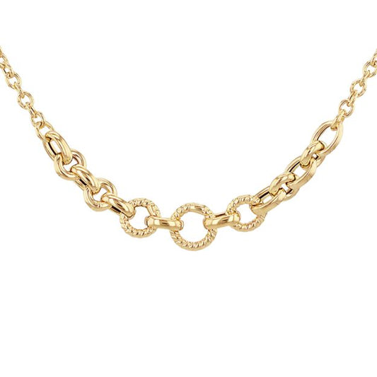 9ct Yellow Gold Twisted and Polished Ring Centre Necklace