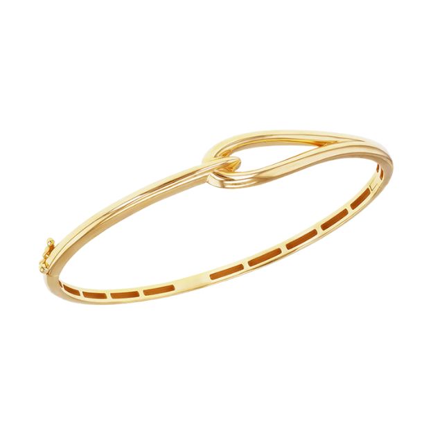 9ct Yellow Gold Hook Knot Oval Bangle