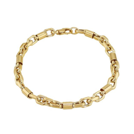 9ct Yellow Gold Belcher and Bar Bracelet
