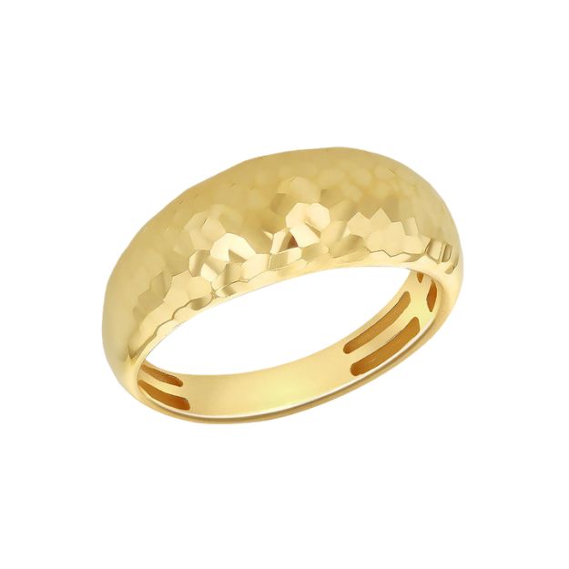 9ct Yellow Gold Diamond Cut Dome Ring