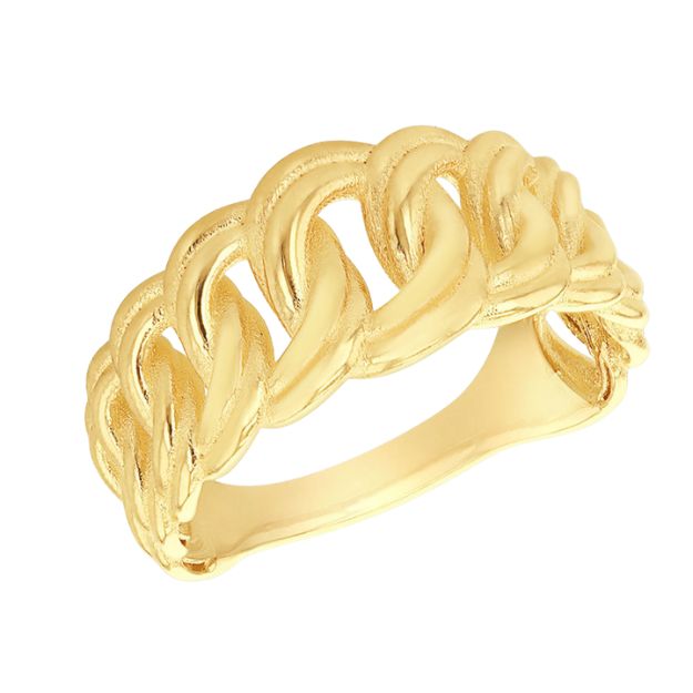 9ct Yellow Gold Graduated Curb Link Ring