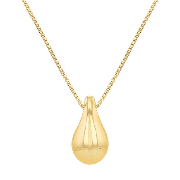 9ct Yellow Gold Large Teardrop Adjustable Necklace