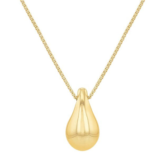 9ct Yellow Gold Large Teardrop Adjustable Necklace