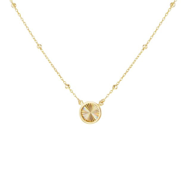 9ct Yellow Gold Rainbow Circle Adjustable Trace and Ball Necklace