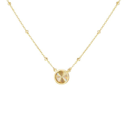 9ct Yellow Gold Rainbow Circle Adjustable Trace and Ball Necklace