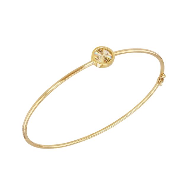 9ct Yellow  Gold Rainbow Circle Bangle