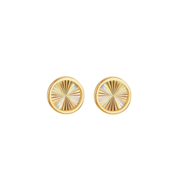 9ct Yellow Gold Rainbow Circle Stud Earrings 1.55.9539