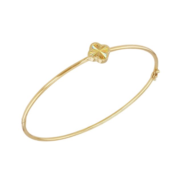 9ct Yellow  Gold Rainbow Petal Bangle