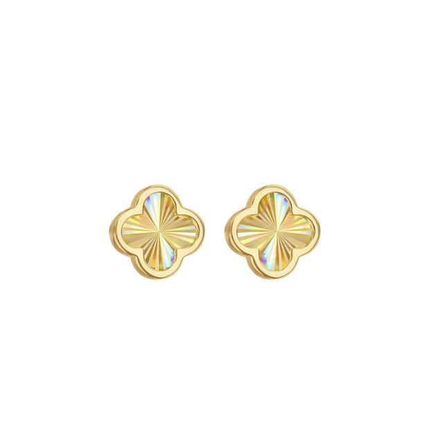 9ct Yellow Gold Rainbow Petal Stud Earrings 1.55.9537